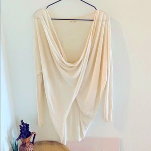 Silence + Noise ivory cross front sweater